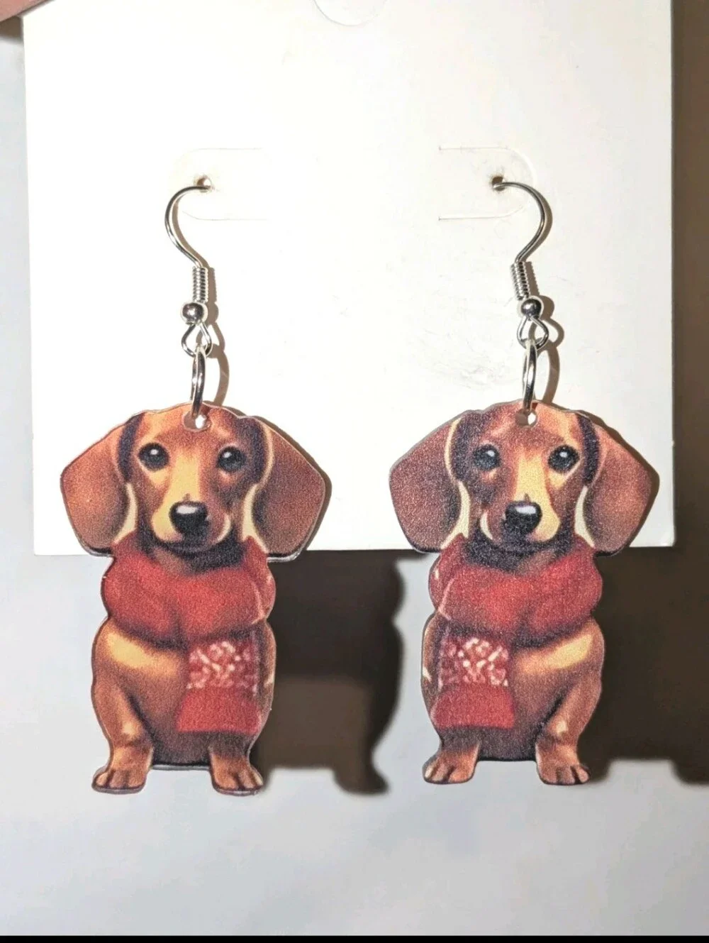 Hand Crafted Dachshund Earrings in Brown and Red For Women And Girls
